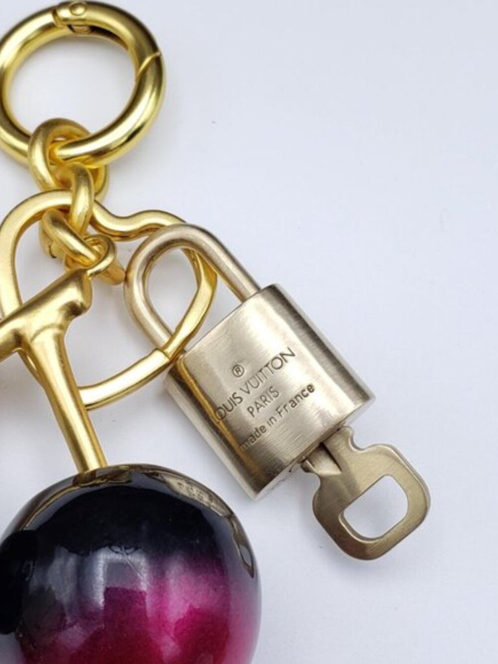 Authentic Louis Vuitton Padlock & Key Gold ✨Unbranded Bag Charm Keychain - Picture 4 of 13
